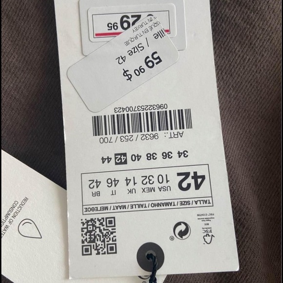 Zara brown jeans side slit - Picture 4 of 4